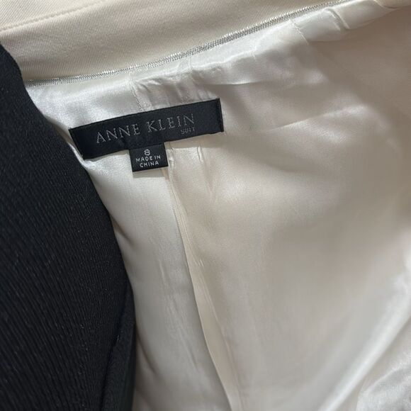 Anne Klein Coat double breasted Blazer Jacket Sz 8 Stretch Ivory Beige Cream - Picture 7 of 7